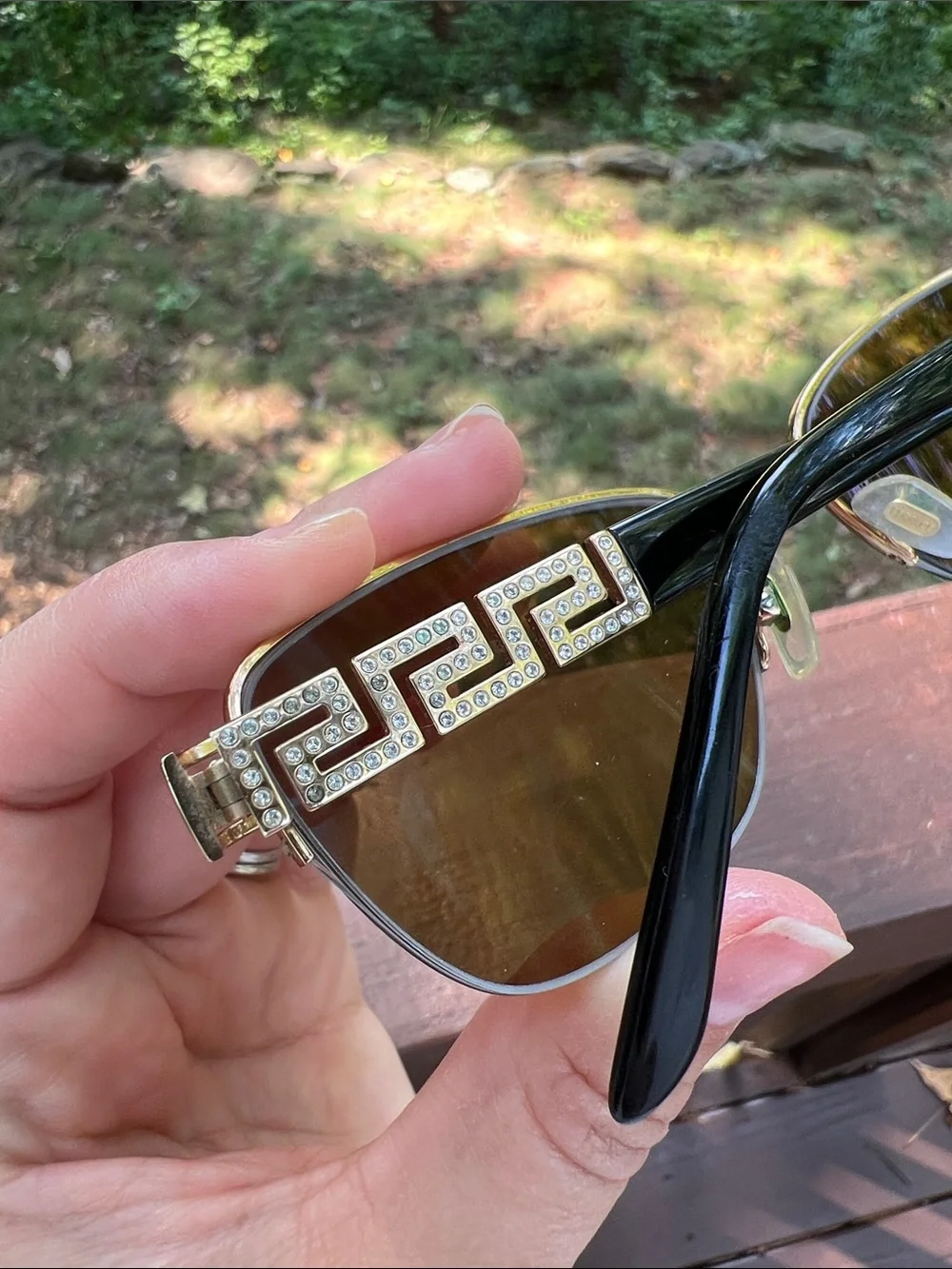 Versace • Vintage Y2K Crystal Greca Sunglasses - Restoration piece